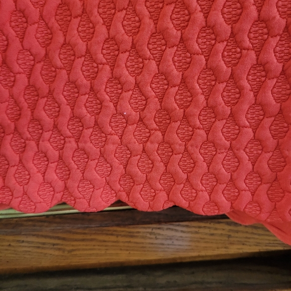 Maeve Anthropologie Quilted Scallop Coral Caye Lace Orange Dress Pockets, M - Picture 4 of 4